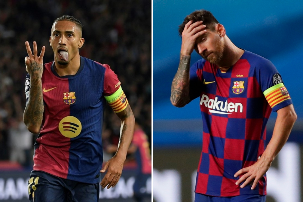 raphinha igual recorde de messi na champions