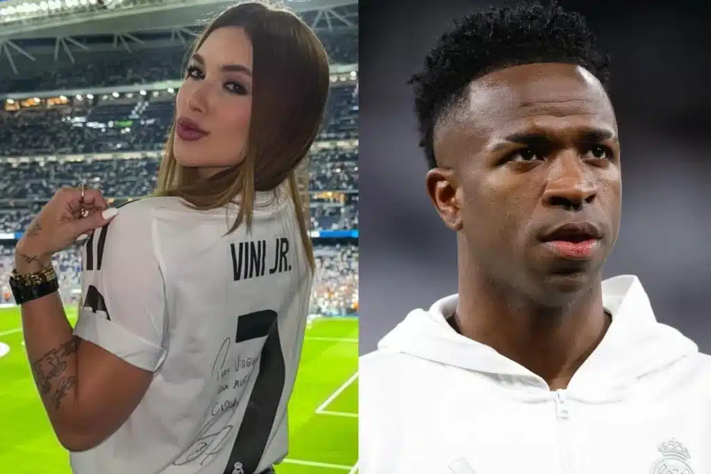 Vini Jr. e Virginia Fonseca aparecem juntos pela primeira vez 4 virginia posa com camisa de vini jr e detalhe chama atencao