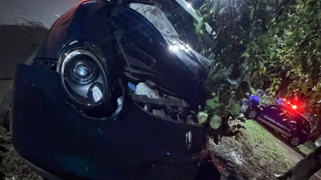Motorista abandona carro elétrico após violenta colisão contra árvore em São Carlos 4 Design sem nome 40