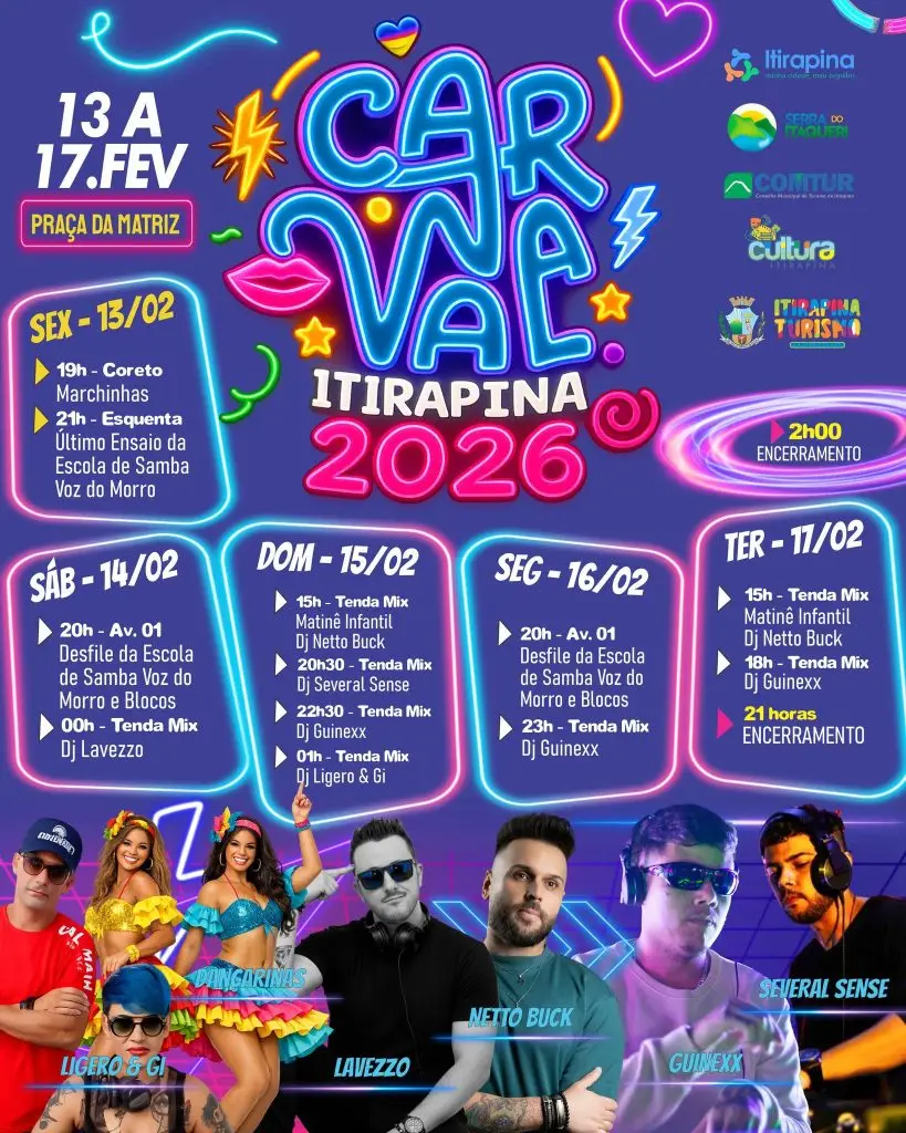Carnaval 2026 de Itirapina terá novo local e programação diversificada 5 622866613 1311068511052556 4809062047063357968 n