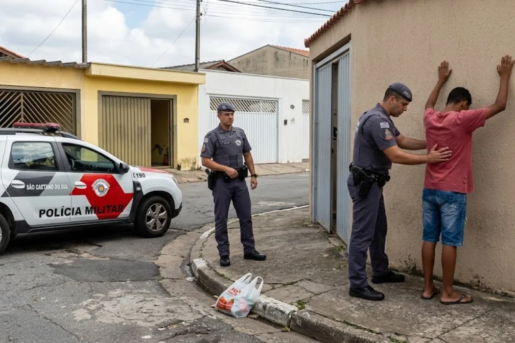 Menor tenta fugir e acaba apreendido com drogas no Santa Angelina 4 abordagem