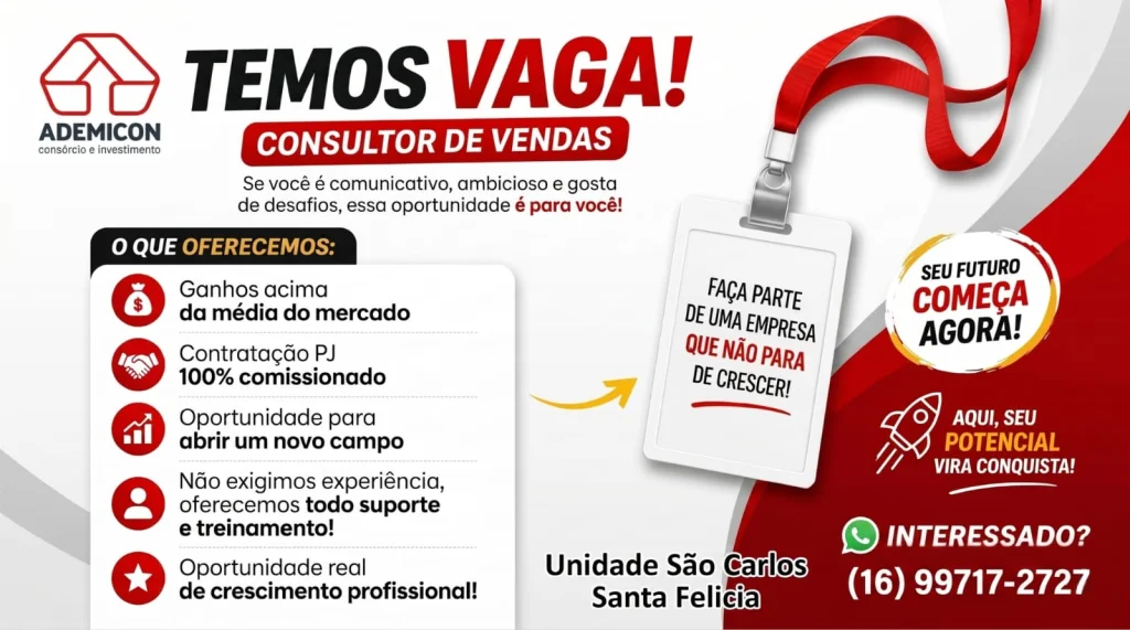 Maior administradora independente de consórcios do Brasil abre vaga em São Carlos 5 image 140
