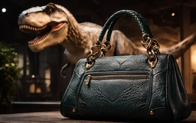 Bolsa inspirada em DNA de tiranossauro rex pode ser leiloada por